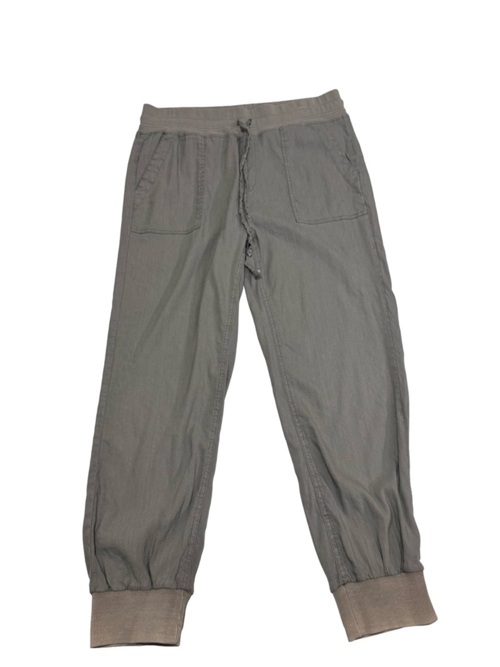 Kut From The Kloth Gray Jogger Pants Women Large Linen Blend Utility Pocket